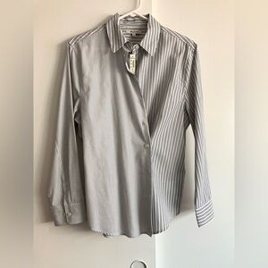 Madewell White and Black Pinstripe Button-Down Shirt